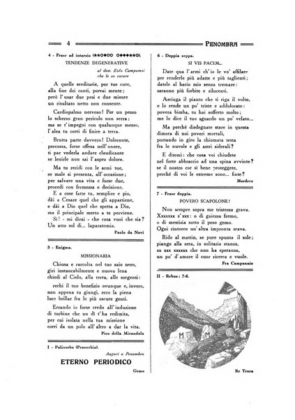 Penombra rivista enimmistica, mensile, illustrata, a premi