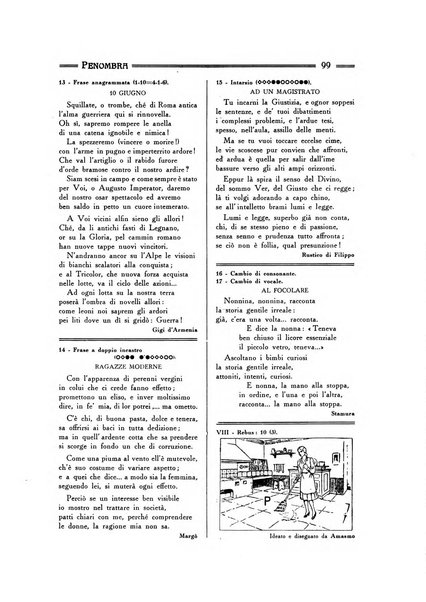 Penombra rivista enimmistica, mensile, illustrata, a premi