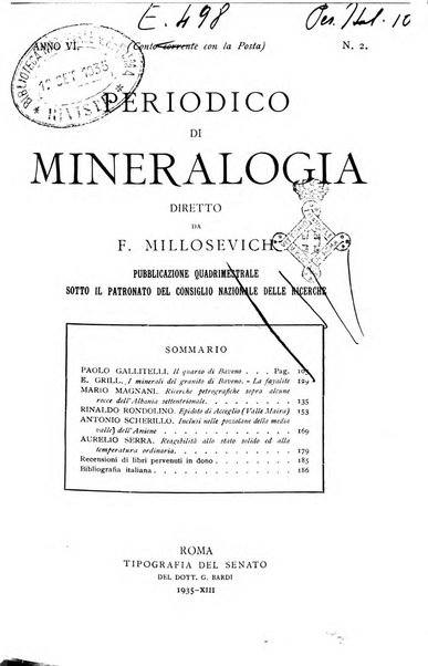 Periodico di Mineralogia