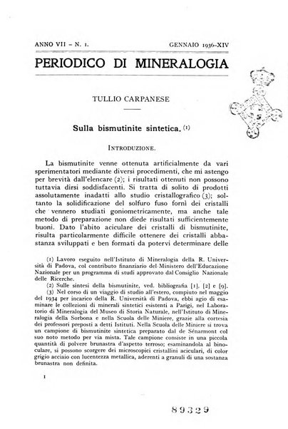 Periodico di Mineralogia