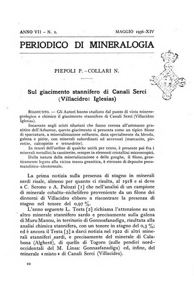 Periodico di Mineralogia