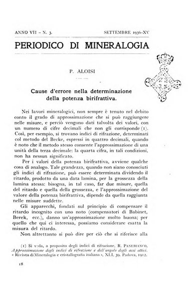 Periodico di Mineralogia