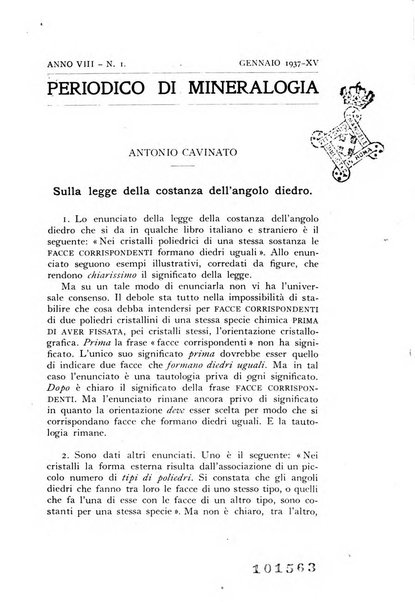 Periodico di Mineralogia