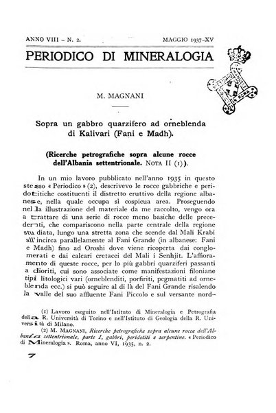 Periodico di Mineralogia