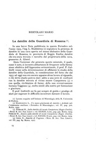 Periodico di Mineralogia