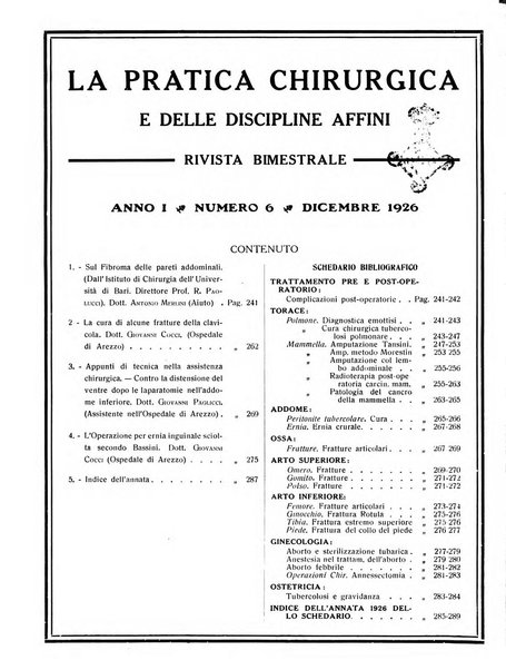 La pratica chirurgica e delle discipline affini Rivista bimensile