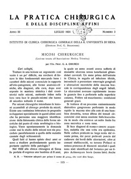 La pratica chirurgica e delle discipline affini Rivista bimensile