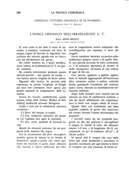 La pratica chirurgica e delle discipline affini Rivista bimensile