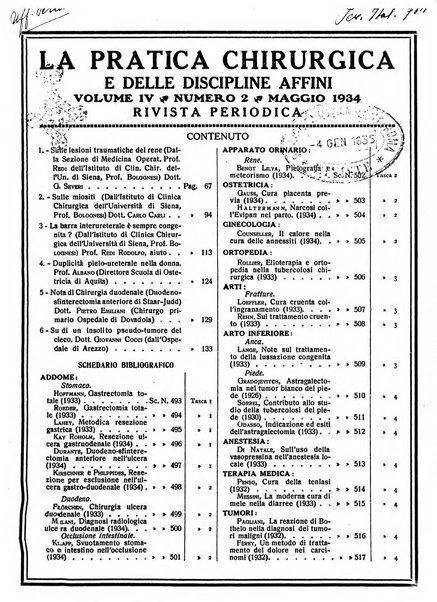 La pratica chirurgica e delle discipline affini Rivista bimensile