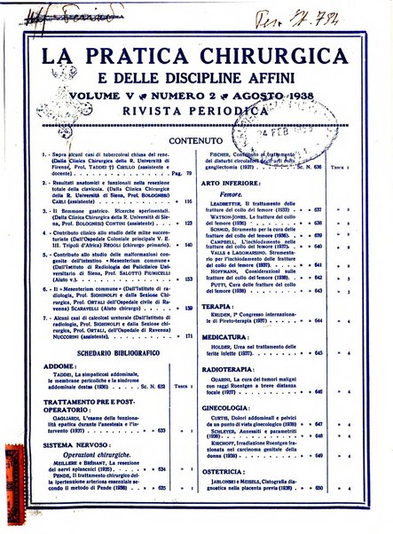 La pratica chirurgica e delle discipline affini Rivista bimensile