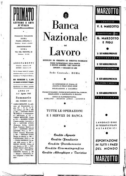 Primato lettere e arti d'Italia