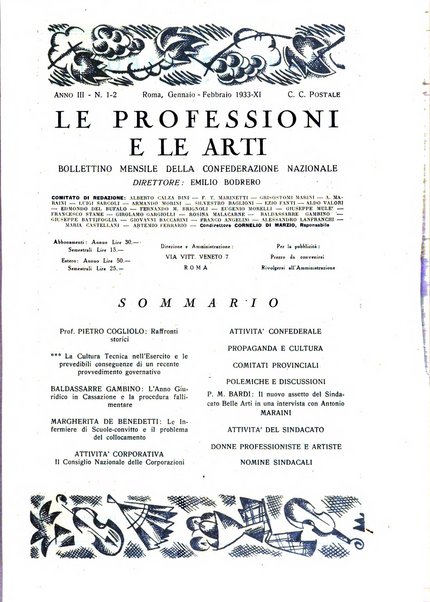 Le professioni e le arti Bollettino mensile della confederazione nazionale