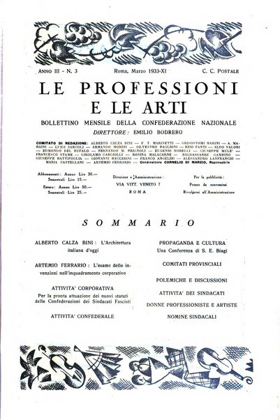 Le professioni e le arti Bollettino mensile della confederazione nazionale