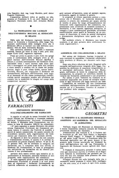 Le professioni e le arti Bollettino mensile della confederazione nazionale