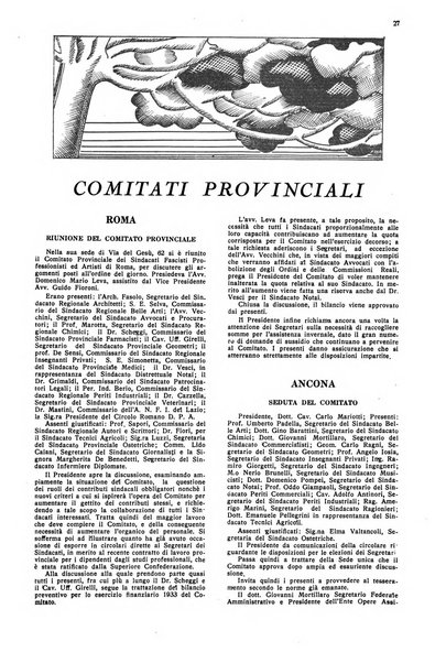 Le professioni e le arti Bollettino mensile della confederazione nazionale