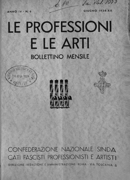 Le professioni e le arti Bollettino mensile della confederazione nazionale