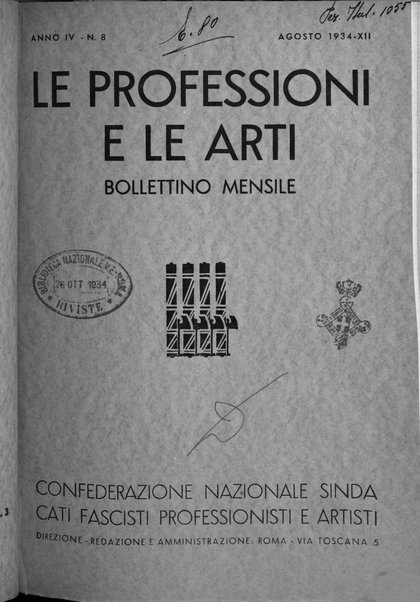 Le professioni e le arti Bollettino mensile della confederazione nazionale