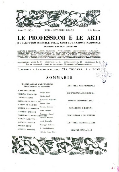 Le professioni e le arti Bollettino mensile della confederazione nazionale