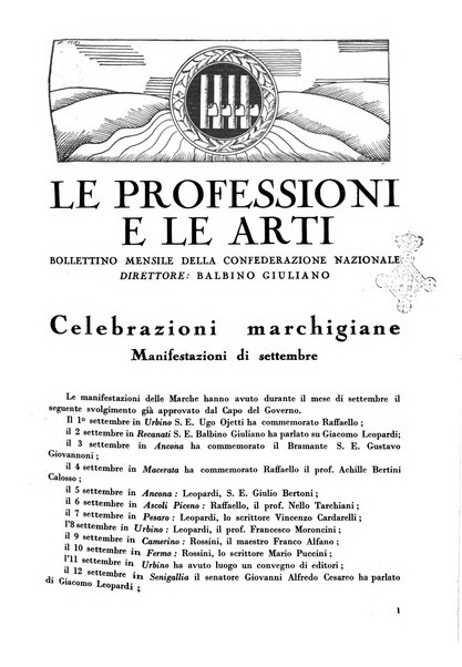 Le professioni e le arti Bollettino mensile della confederazione nazionale