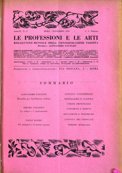 Le professioni e le arti Bollettino mensile della confederazione nazionale