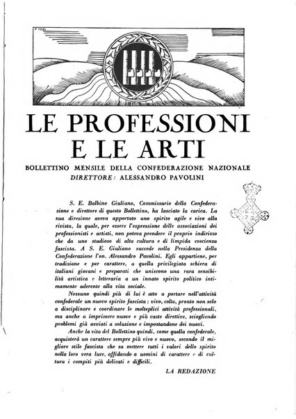 Le professioni e le arti Bollettino mensile della confederazione nazionale