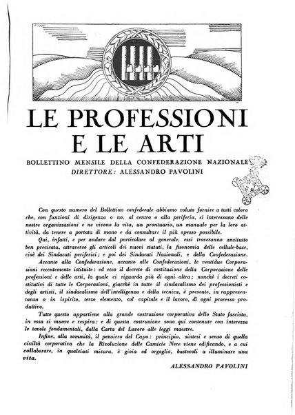 Le professioni e le arti Bollettino mensile della confederazione nazionale