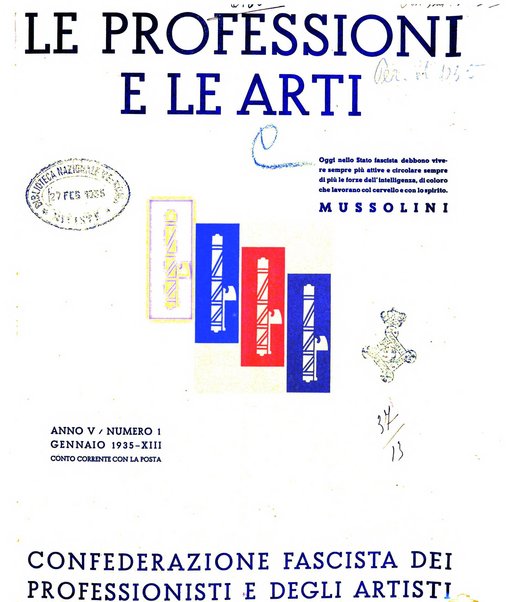 Le professioni e le arti Bollettino mensile della confederazione nazionale