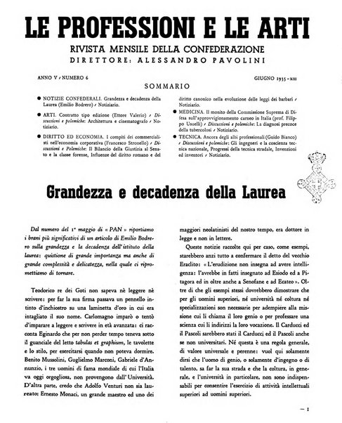 Le professioni e le arti Bollettino mensile della confederazione nazionale