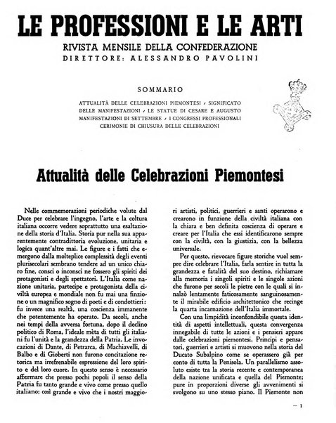 Le professioni e le arti Bollettino mensile della confederazione nazionale