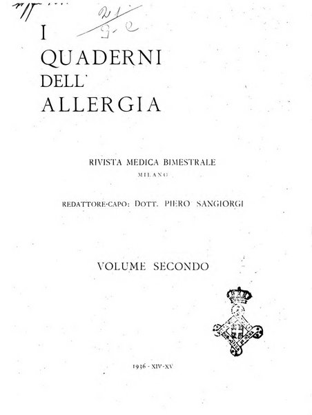 I quaderni dell'allergia rivista medica bimestrale