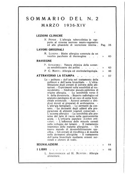 I quaderni dell'allergia rivista medica bimestrale