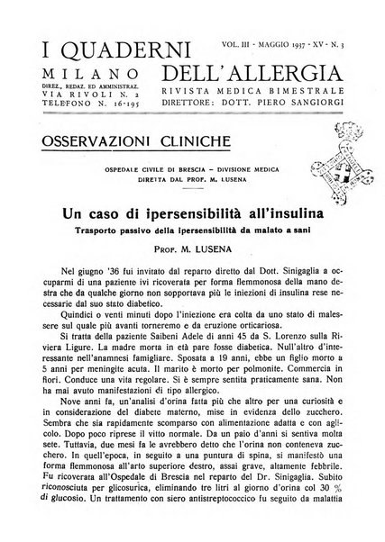 I quaderni dell'allergia rivista medica bimestrale