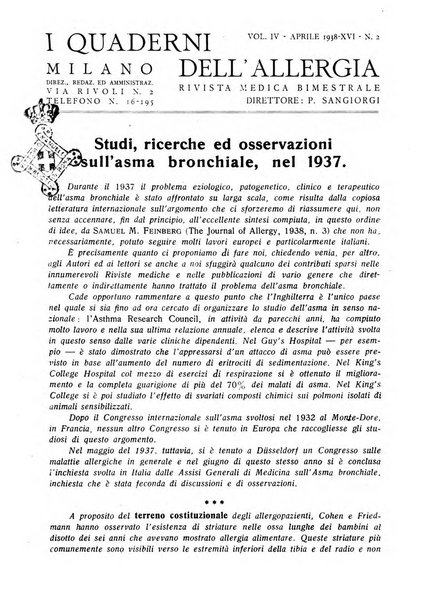 I quaderni dell'allergia rivista medica bimestrale