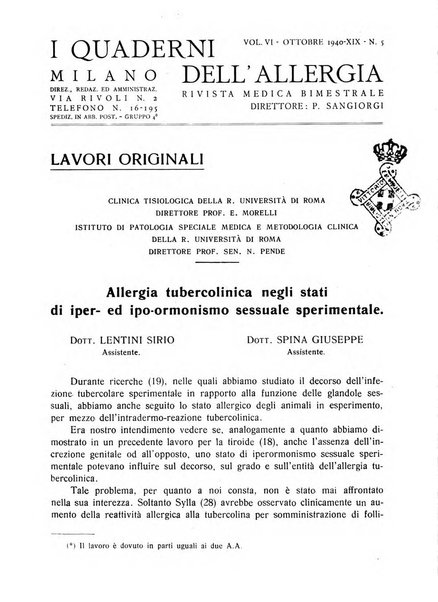 I quaderni dell'allergia rivista medica bimestrale