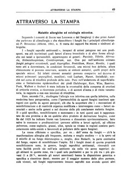 I quaderni dell'allergia rivista medica bimestrale