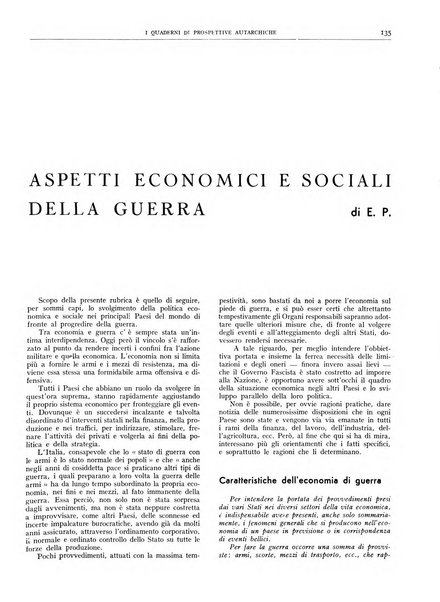 I quaderni di prospettive autarchiche problemi, realizzazioni, documentazioni