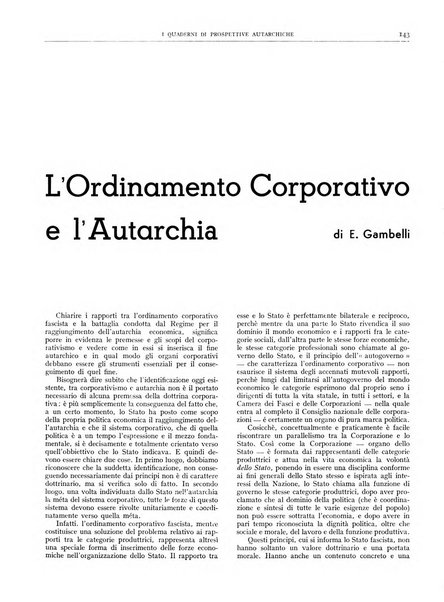 I quaderni di prospettive autarchiche problemi, realizzazioni, documentazioni