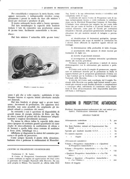 I quaderni di prospettive autarchiche problemi, realizzazioni, documentazioni