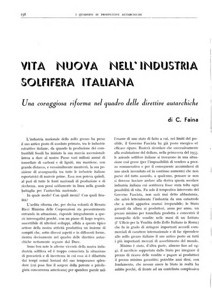 I quaderni di prospettive autarchiche problemi, realizzazioni, documentazioni