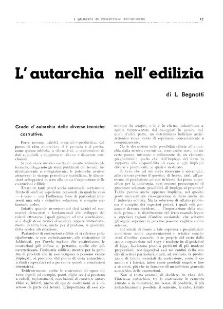 I quaderni di prospettive autarchiche problemi, realizzazioni, documentazioni