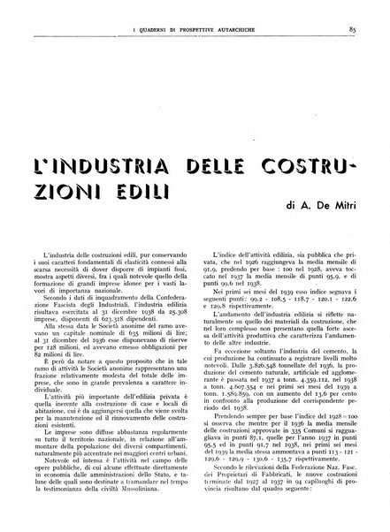 I quaderni di prospettive autarchiche problemi, realizzazioni, documentazioni