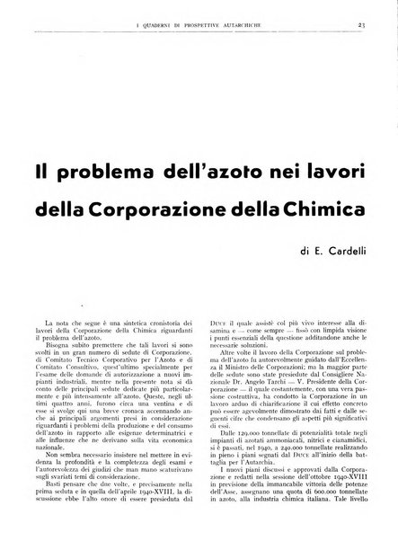 I quaderni di prospettive autarchiche problemi, realizzazioni, documentazioni