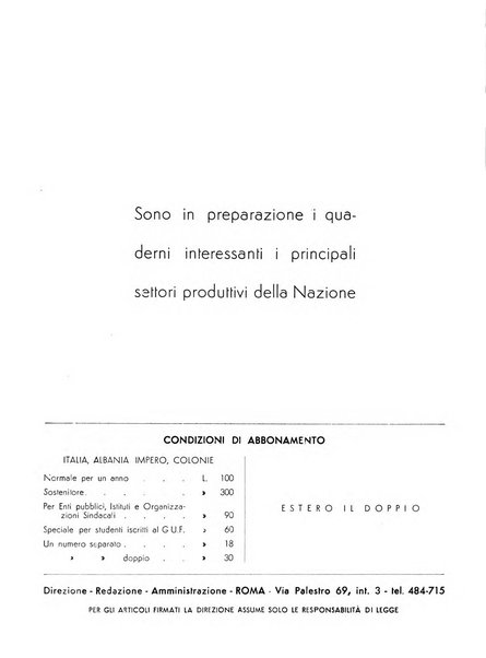 I quaderni di prospettive autarchiche problemi, realizzazioni, documentazioni