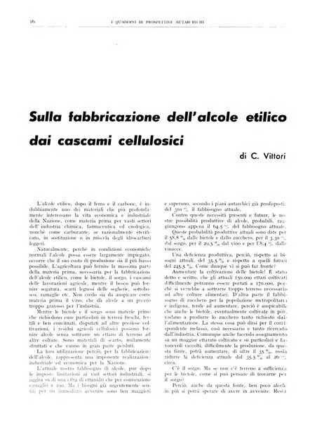 I quaderni di prospettive autarchiche problemi, realizzazioni, documentazioni