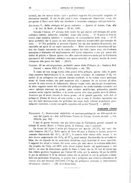 Quaderni di psichiatria rivista mensile teorica e pratica