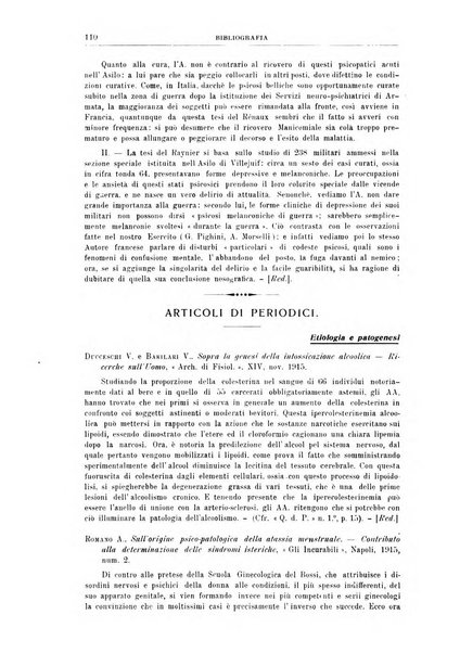 Quaderni di psichiatria rivista mensile teorica e pratica