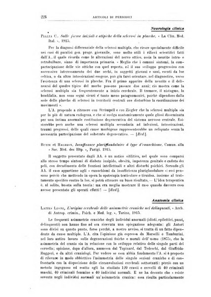 Quaderni di psichiatria rivista mensile teorica e pratica