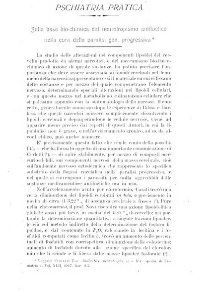 Quaderni di psichiatria rivista mensile teorica e pratica