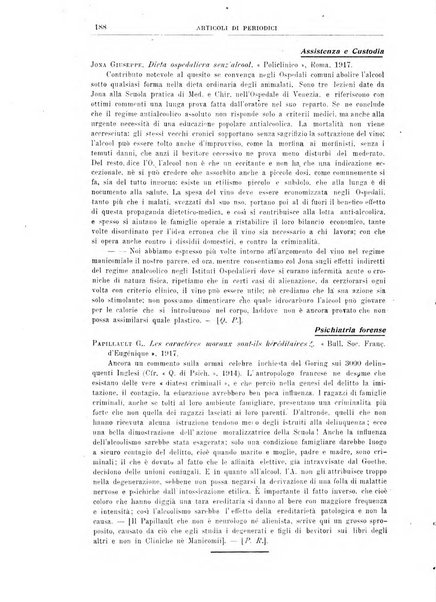 Quaderni di psichiatria rivista mensile teorica e pratica