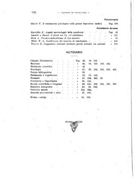 Quaderni di psichiatria rivista mensile teorica e pratica